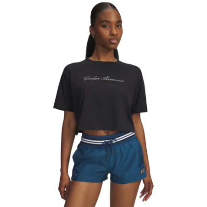 Dámske tričko s krátkym rukávom UNDER ARMOUR UA W WM CROP SS-BLK