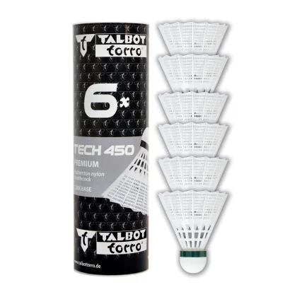 Bedmintonové loptičky TALBOT TORRO Tech 450 Slow 6ks - biele