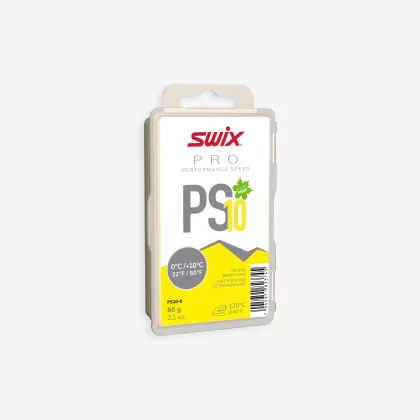 SWIX Vosk PS10 na voskovanie za tepla 0 °C/+10 °C – 60 g žltý 60 g