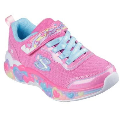 Dívčí rekreační obuv SKECHERS S Lights Eternal Heart Lights K hot pink multi trim