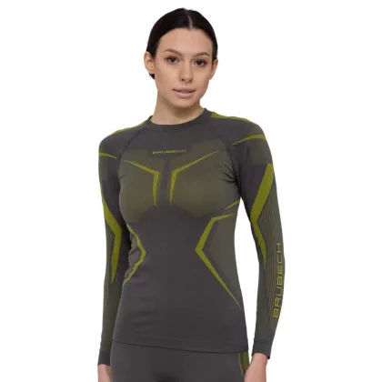 Brubeck Dry s dlouhým rukávem LS1736W Grey/Lime - XL