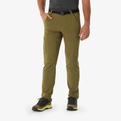 QUECHUA Pánske turistické nohavice MH500 olivovozelené L (L34)