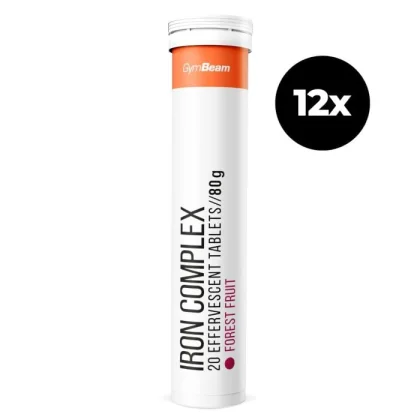 GymBeam Iron Complex šumivý 12 x 20 tab lesné ovocie