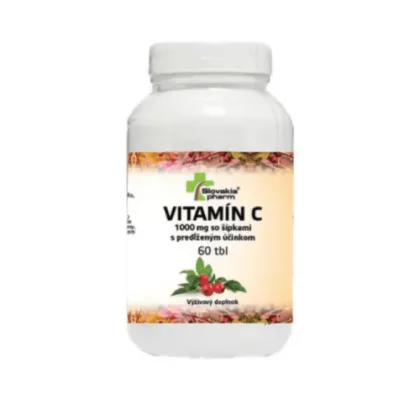 Slovakiapharm Vitamín C 1000 mg so šípkami s predĺženým účinkom 60 ks