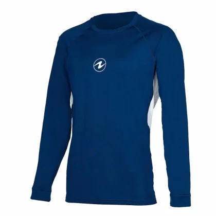 Aqualung Pánské lycrové triko Aqua Lung LOOSE FIT modrá/bílá dlouhý rukáv