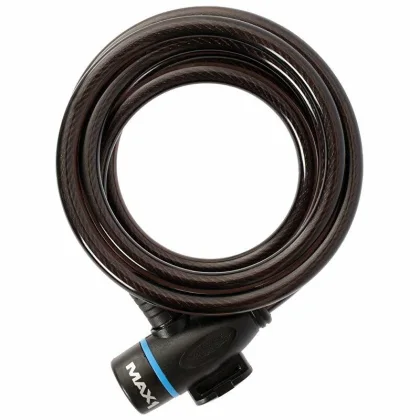 Max1 zámek spirála 1500x8 mm 4 klíče, černý
