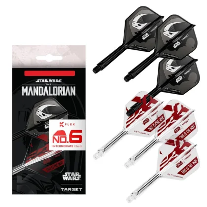 STAR WARS TARGET K-Flex Mandalorian integrované No6 letky a stredné násadky na šípky 6ks