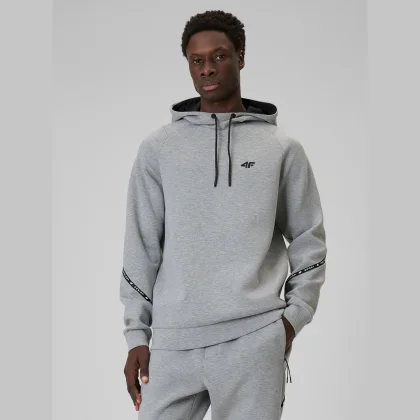 Pánská mikina s kapucí 4F SWEATSHIRT M2238-27M-COLD LIGHT GREY MELANGE