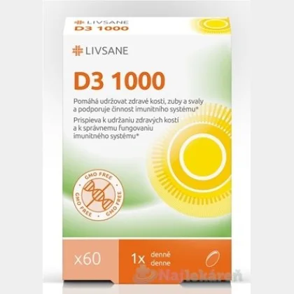 LIVSANE Vitamín D3 1000 IU 90 kapsúl