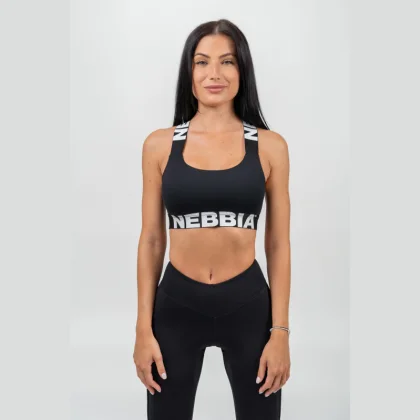 Športová podprsenka so strednou podporou ICONIC 230 Black - NEBBIA