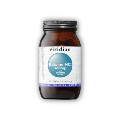 Viridian Betaine HCL 650 mg 90 kapslí