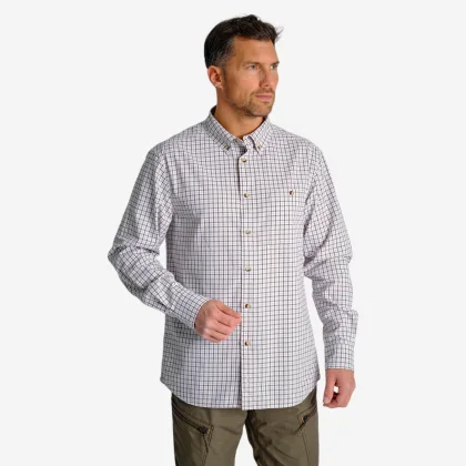 SOLOGNAC Košeľa 100 biela károvaná 2XL