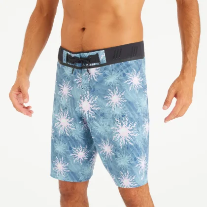 DECATHLON Pánske dlhé boardové šortky 900 Morpho Yingyang modré S
