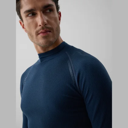 Bežecký longsleeve zo štruktúrovanej pleteniny pánsky - denim