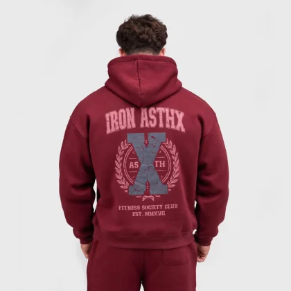 Pánska mikina Iron Aesthetics X-Society, bordová
