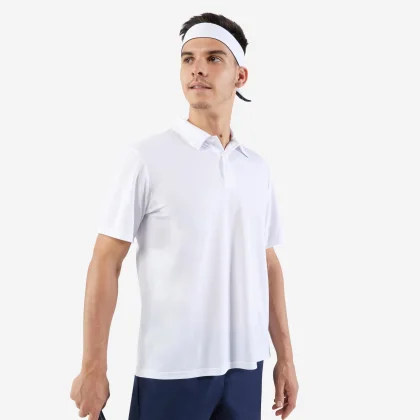 KUIKMA Pánske polo tričko Essential na tenis s krátkym rukávom biele 3XL
