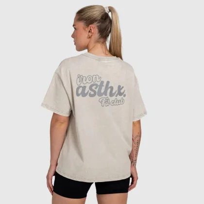 Dámske oversized tričko Iron Aesthetics Fit club, washed grey