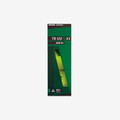 ARTENGO Tenisové loptičky TB120 zelené 3 ks bez