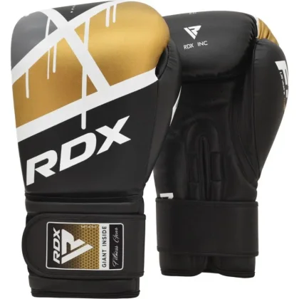 RDX Boxerské rukavice F7 Ego, černo zlaté, 16 oz
