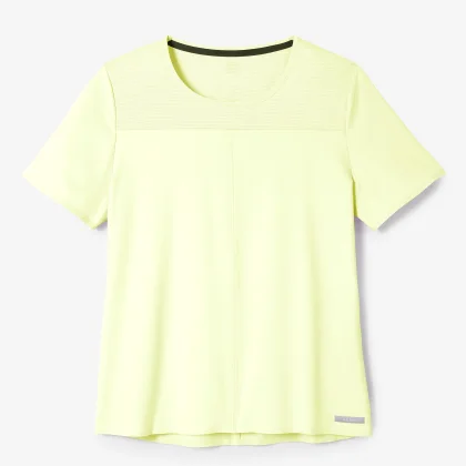 KALENJI Dámske priedušné bežecké tričko Dry+ Breath žlté fluorescenčné XL