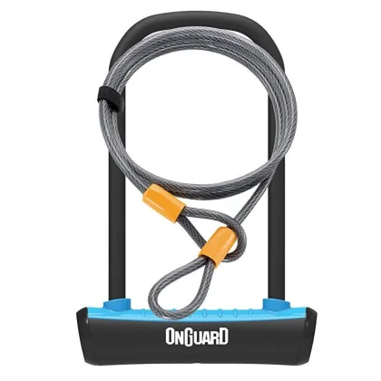 Onguard zámek podkova 115x230x11 mm modrá + lanko 1200x10 mm