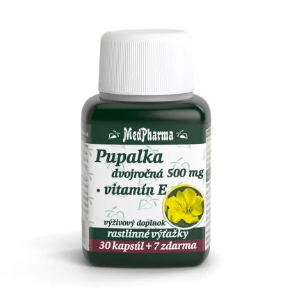 MedPharma Pupalka dvojročná 500 mg + vitamin E 37 tabliet