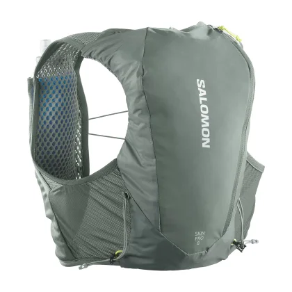 SALOMON SALOMON Skin Pro 8 vesta na trailový beh 8L zelená + 2 flašky po 500 ml L