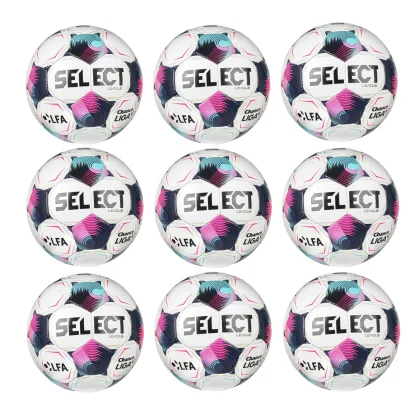 Výhodný set - 9x Futbalová lopta SELECT FB League CZ Chance Liga 2026/27 5 bielo-ružová