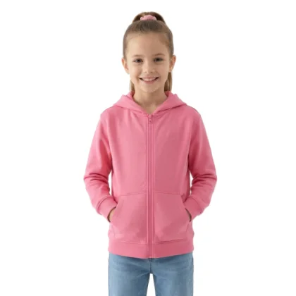Dievčenská mikina so zipsom 4F JUNIOR SWEATSHIRT F2322-54S-PINK