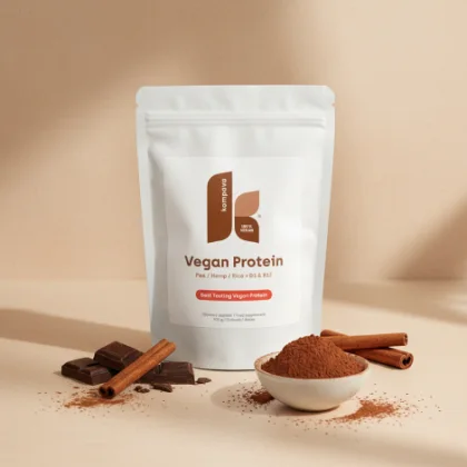 Kompava Vegan Protein 525 g/15 dávok, čokoláda-škorica