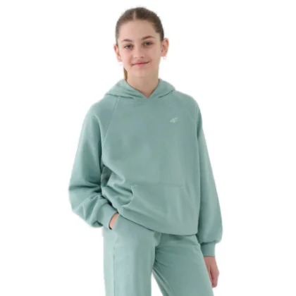 Dievčenská mikina s kapucňou 4F JUNIOR SWEATSHIRT F1478-47S-MINT