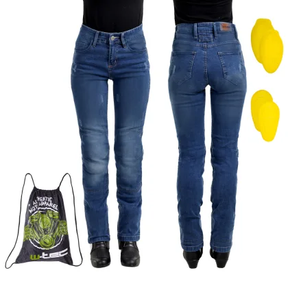 Dámske moto jeansy W-TEC Panimali Farba tmavo modrá,
