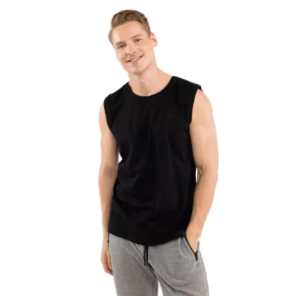 Pánske tričko bez rukávov VOLCANO T-TANK-BLACK
