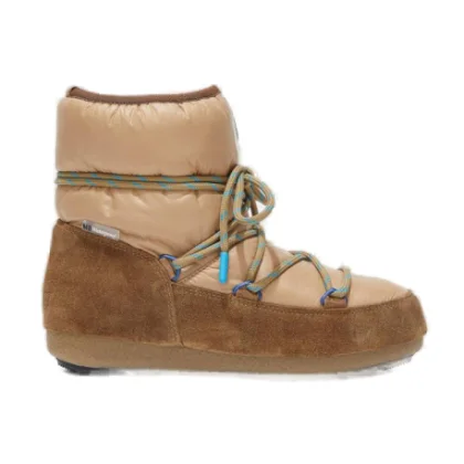 Dívčí nízké zimní boty MOON BOOT JR GIRL LOW SUEDE NY, 001 brown