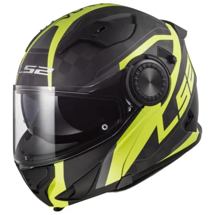 LS2 FF313 Vortex Carbon Hi Vis Yellow - XXL (63-64)