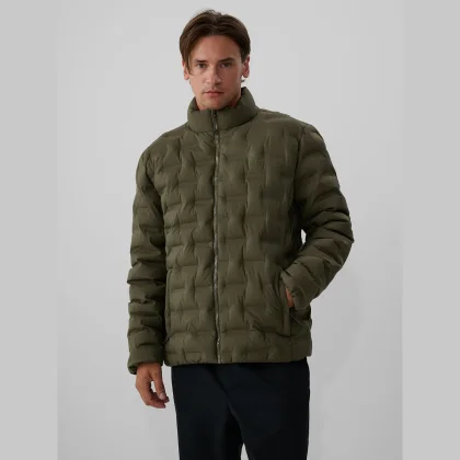 Pánska bunda so syntetickou výplňou - khaki