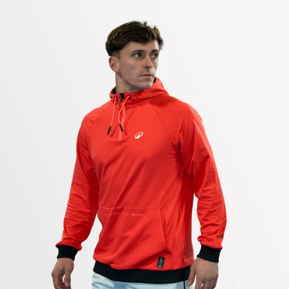 KUIKMA Pánska funkčná mikina s kapucňou na padel Pro Maxi Sanchez červená M