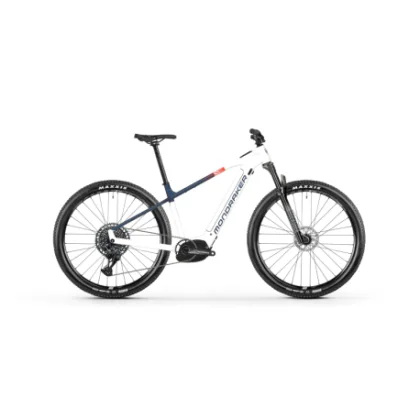 Horské elektrokolo MONDRAKER Prime, crystal white midnight blue flame red