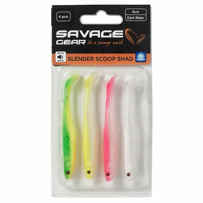 SAVAGE GEAR Slender Scoop Shad, Dark Water Mix dĺžka 9 cm, hmotnosť 4 g
