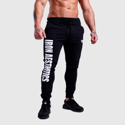 Jogger melegítő Iron Aesthetics Vertical, fekete-fehér - HIBÁS TERMÉK