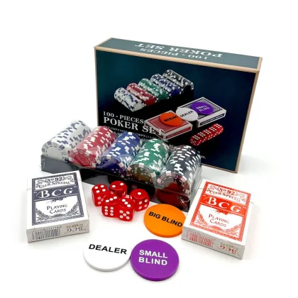 Cestovný poker set Travel, 100 ks neočíslovaných Dice žetónov