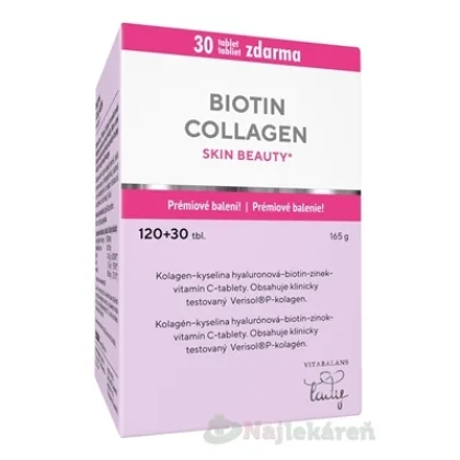 Vitabalans BIOTIN COLLAGEN (120+30 ZDARMA) 150 tabliet