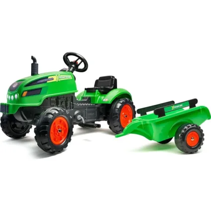 Falk Šlapací traktor 2048AB X-Tractor s vlečkou a otevírací kapotou