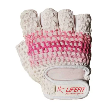 Lifefit Fitnes rukavice Knit růžovo-bílé