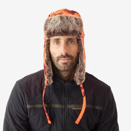 SOLOGNAC Poľovnícka hrejivá ušianka Treemetic oranžová XL-2XL