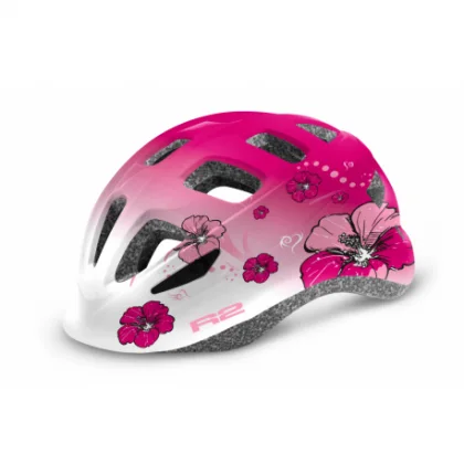 Detská cyklistická prilba R2 BUNNY - white, pink