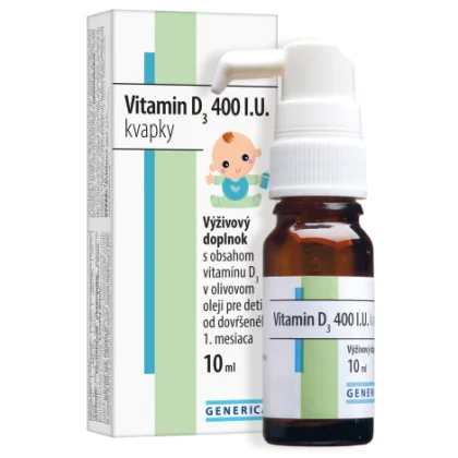 Generica Vitamín D3 400 IU kvapky 10 ml