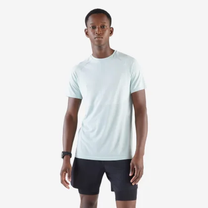 KIPRUN Bežecké bezšvové tričko Run 500 Comfort bledozelené M