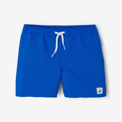 DECATHLON Detské plážové šortky 100 textúrované modré 7-8 r (123-130 cm)