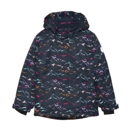 Dievčenská lyžiarska bunda COLOR KIDS Ski Jacket - AOP, total eclipse 741118.7850